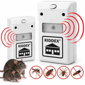 SILNY ODSTRASZACZ ULTRADŹWIĘKOWY RIDDEX NA GRYZONIE OWADY MYSZY SZCZURY