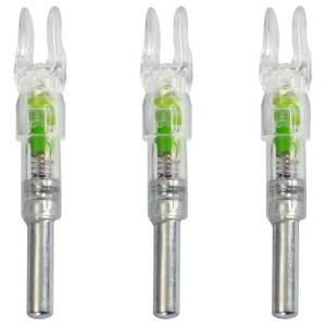 Nasadki nocki końcówki do strzał świecące LED zielone 3 szt.