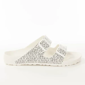 Giorgio Armani Claquette Emporio Armani Unlimited logo Homme Blanc 40