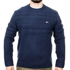 Pull Tommy Jeans Soft cable flag Homme Bleu L