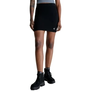 Jupe Calvin Klein Seersucker Femme Noir L