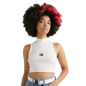 Débardeur Tommy Jeans badge Femme Blanc M