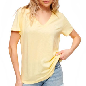 T shirt Superdry Slub Emb Femme Jaune M