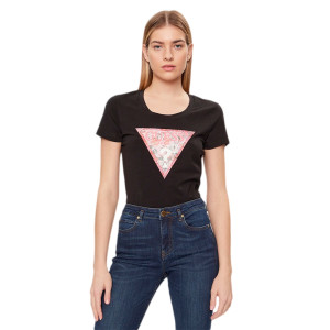 T shirt Guess Tropical Femme Noir XS