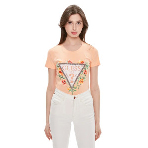 T shirt Guess flowers Femme Rose XS