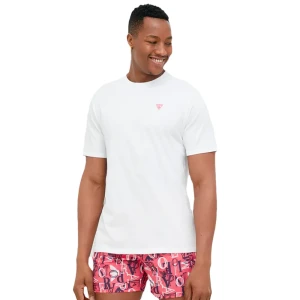 T shirt Guess Classic logo triangle Homme Blanc M