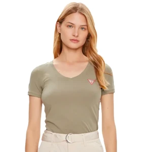 T shirt Guess Triangle G Femme Kaki M