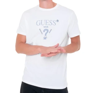 T shirt Guess USA washed Homme Blanc XXL