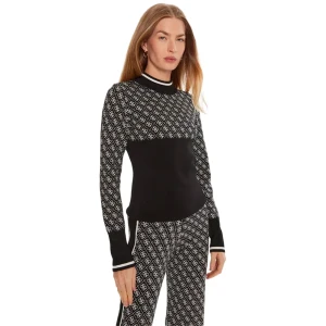 Pull Guess Cheminee 4G Femme Noir S