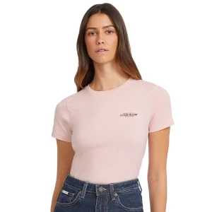 T shirt Guess Slim print Femme Rose XS