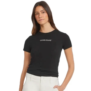 T shirt Guess Slim print Femme Noir XS