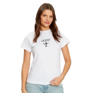 T shirt Guess Collette Femme Blanc M