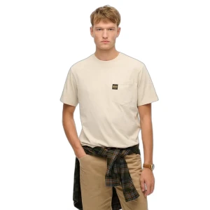 T shirt Superdry Surpicure Poche Homme Beige S