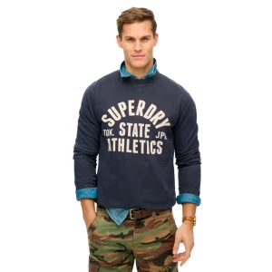 Sweat Superdry Athletic Essentials Homme Bleu XL