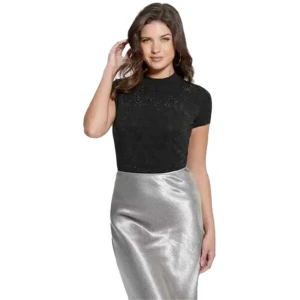 T shirt Guess All Over 4G Femme Noir XS