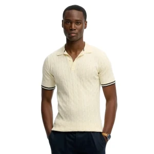 Polo Superdry maille Homme Beige S