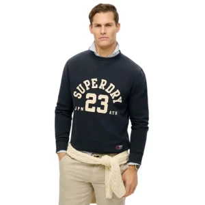 Sweat Superdry Vintage Athletic Homme Bleu M