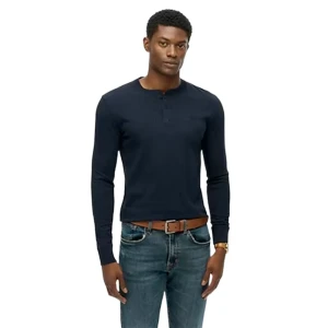T shirt Superdry Essential Grandad Homme Bleu S