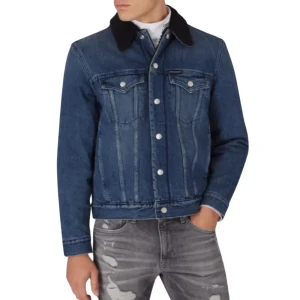 Veste Calvin Klein Foundation sherpa Homme Bleu S