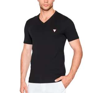 T shirt Guess Classic logo triangle Homme Noir S