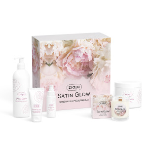 limitowany zestaw satin glow ze świecą Ziaja