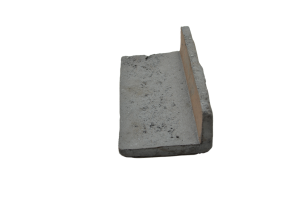 Linke Eckfliese für Fensterbank/Treppenstufe 1,5 cm gerade - grau