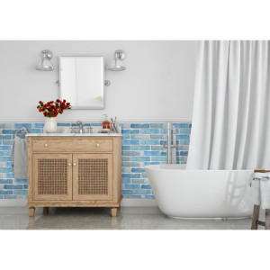 Mosaikfliese Wand/Boden (1m2) - landlich grau