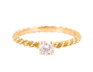 Złoty pierścionek z brylantem, BOUCHERON Solitaire Serpent