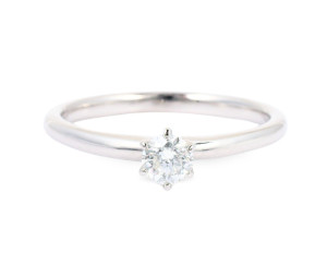 Pierścionek w białym złocie z diamentem ok. 0,28 ct