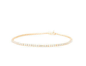 Bransoletka tenisowa z różowego złota, z diamentami ok. 2 ct