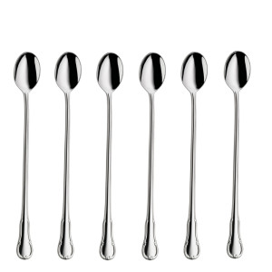 WMF Barock łyżeczki do kawy mrożonej lodów drinków 22 cm Cromargan 6szt