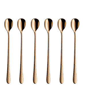 WMF Sitello Copper łyżeczki do kawy mrożonej lodów drinków 22 cm 6 szt