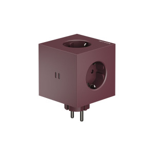 Avolt Rozszerzacz gniazd Square 2 z podwójnym USB-C o mocy 30 W - BAUHAUS bordowy