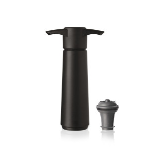VacuVin zestaw do próżniowego zamykania wina Wine Saver Czarny (1 pompka + 1 korek)
