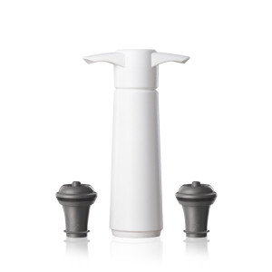 VacuVin zestaw do próżniowego zamykania wina Wine Saver biały (1 pompka + 2 korki)