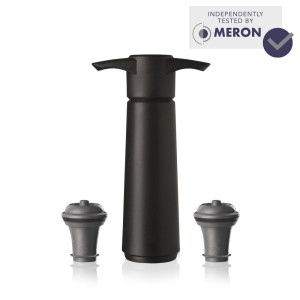 VacuVin zestaw do próżniowego zamykania wina Wine Saver Czarny (1 pompka + 2 korki)
