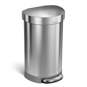 Simplehuman półokrągły kosz na śmieci pedałowy 45 l szczotkowana stal
