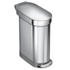 Simplehuman kosz na śmieci pedałowy SLIM 45 l szczotkowana stal