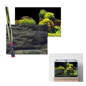 Aqua Nova Tło Dwustronne Do Akwarium Fototapeta Rock / Plants L 100x50cm