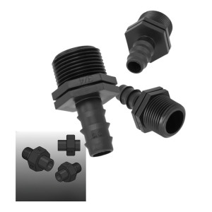 Złączka Gwint Króciec do Dyfuzora Rurowego Do Stawu 3/4" na Wąż 16mm