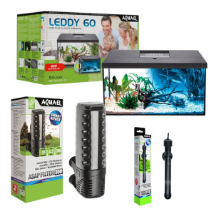 Zestaw Akwarium AQUAEL Leddy Set 60 2.0 DAY&NIGHT 60x30x30 54L LED Czarny