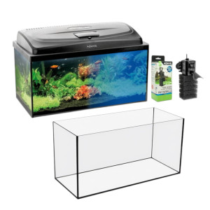 AQUAEL Classic Box 60 2.0 Zestaw Akwarystyczny AKWARIUM PROSTE 60x30x30cm 54L + Pokrywa D&N Pokrywa LED + Pat Mini