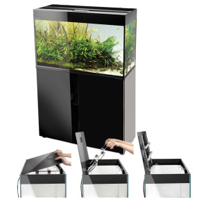 AQUAEL GLOSSY 260L ST 120x40x63 Zestaw z SZAFKĄ Czarny Day&Night