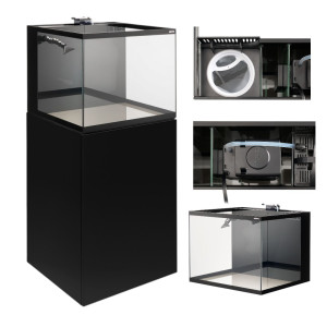 AQUAEL GLOSSY Marine 60 Akwarium Morskie Czarne 170L 60x58x50cm Zestaw Akwarium + SZAFKA