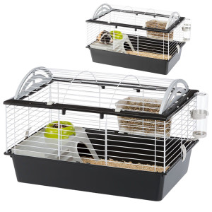 FERPLAST CASITA 80 Klatka Dla Królika, Świnki, Gryzoni 78cm Czarno-Biała