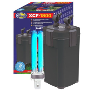 Aqua Nova XCF-1800 Filtr Zewnętrzny Kubełkowy z Lampą UV 9W Do Akwarium 300-500l 1800l/h