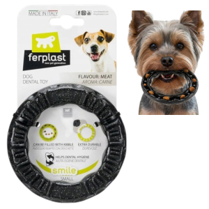 Ring Gryzak Ferplast Smile S Czarny Zabawka Na Smaczki Mocna Masująca Dziąsła