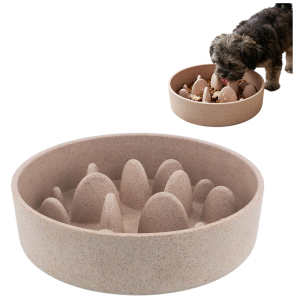 Miska Silikonowa Mata Dla Psa Anti-Chew Ecostyle Beżowa 14CM 400ML Spowalniająca Jedzenie Mokra Sucha Karma Antypoślizgowe Nóżki