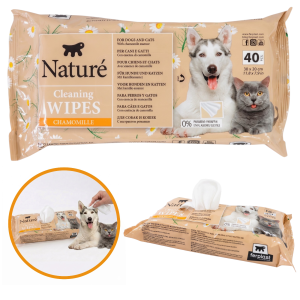 Uniwersalne Chusteczki Nawilżane dla Psa Kota Nature Chamomille Wipes Chusteczki 40szt Rumianek Delikatne