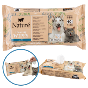 Uniwersalne Chusteczki Nawilżane dla Psa Kota Nature Aloe Wipes Chusteczki 40szt Aloesowe Delikatne